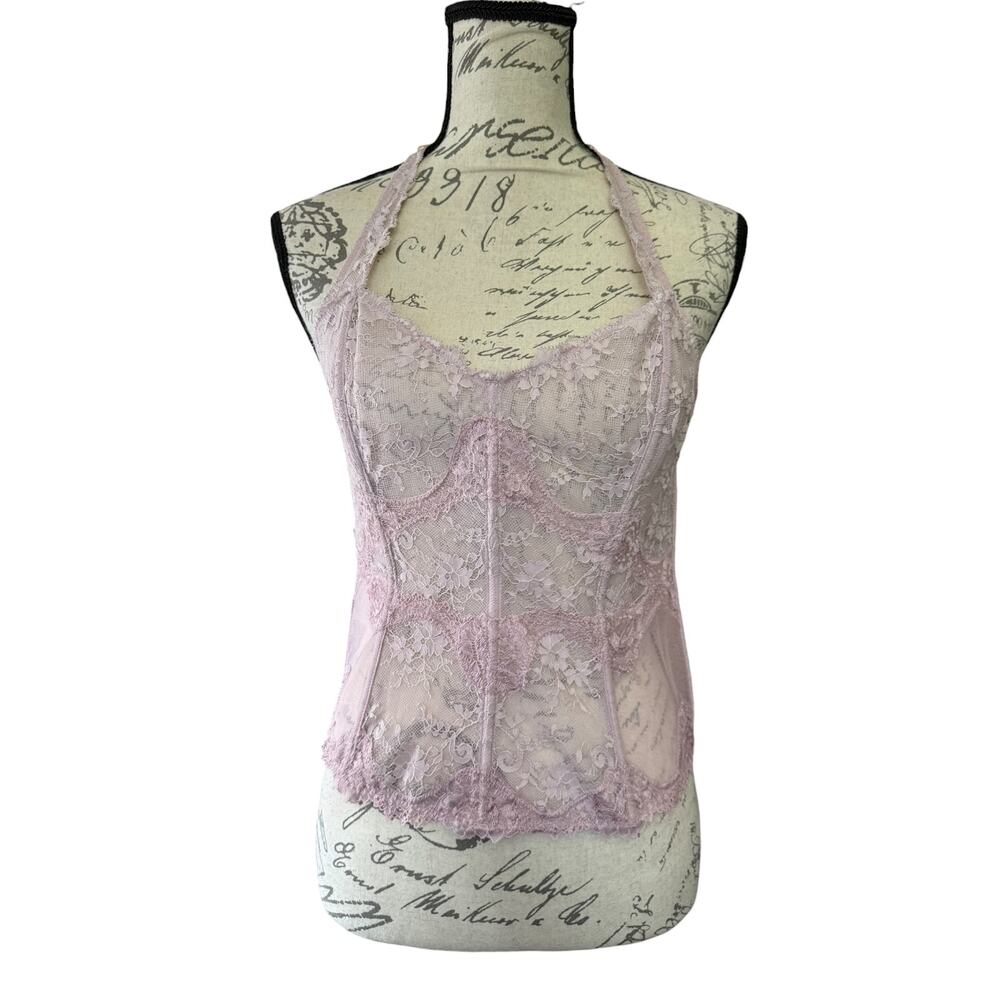 Victoria's Secret 2017 Mauve Lace Halter Bustier Bra Size Large EUC